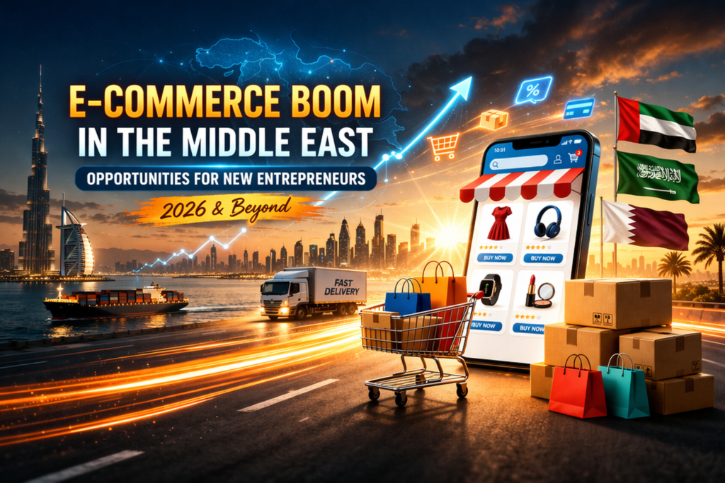 E-commerce Boom in the Middle East: Opportunities for New Entrepreneurs E-commerce Boom in the Middle East: Best Opportunities for Entrepreneurs (2026 Guide)